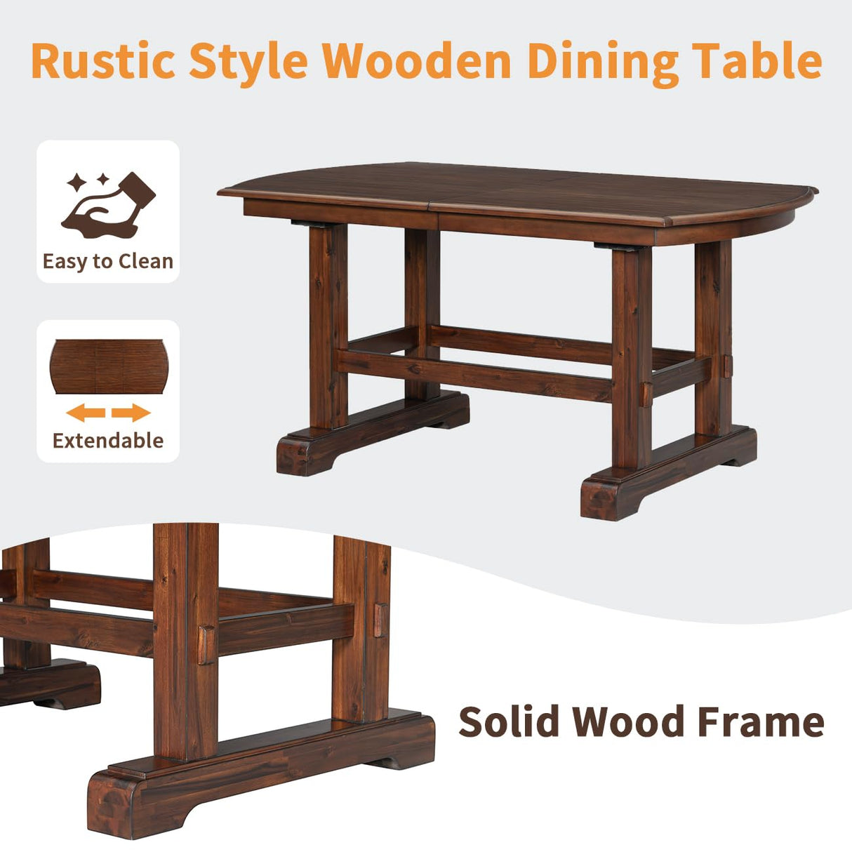 Harper & Bright Designs 6-Piece Dining Table Set for 6, 78inch Extendable Wood Rectangular Dining Table with Removable Leaf, Kitchen Table Set with 4 Upholstered Side Chair and Bench,Cherry