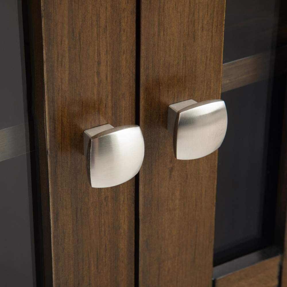 SIMPLIHOME Bedford SOLID WOOD 32 inch Wide Transitional Low Storage Media Cabinet in Rustic Natural Aged Brown, with 2 Tempered Glass Doors, 2 Adjustable Shelves