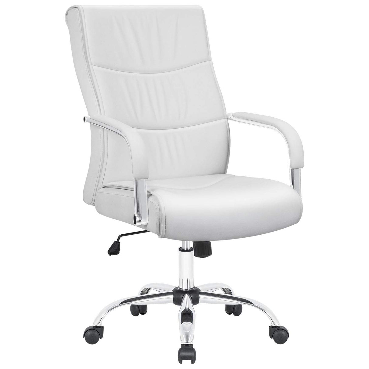 High Back Office Desk Chair Conference Leather Executive with Padded Armrests,