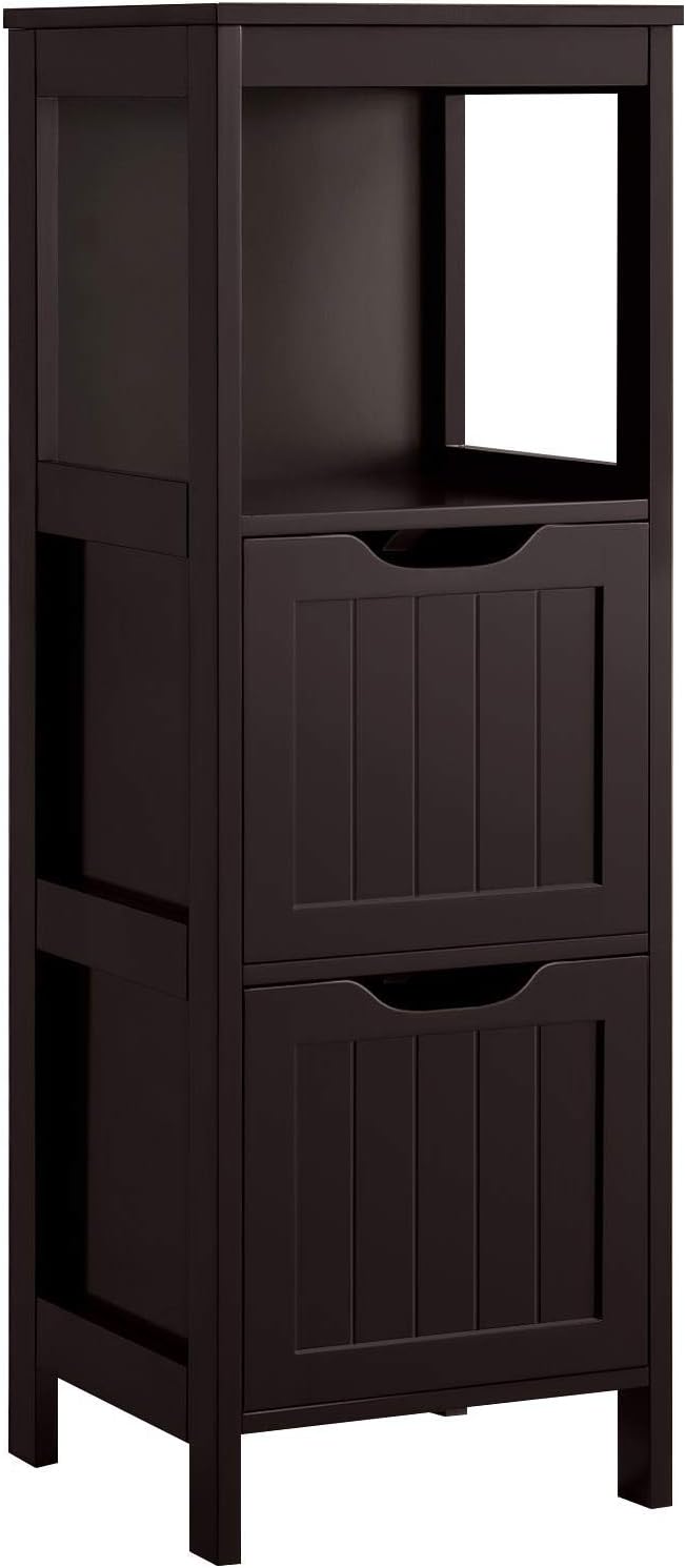 Floor Cabinet, Wooden Storage Cabinet with 2 Drawers, Multifunctional Side Organizer