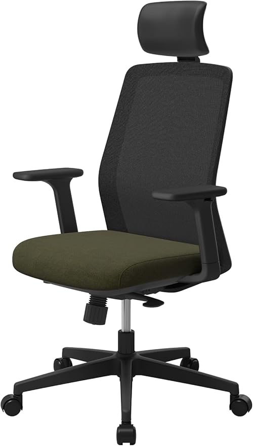 SE Ergonomic Office Chair : Comfortable Home Office Chair for Light Users with Reclining Tilt Lock, Headrest, 3D Armrests, Mesh Back Computer Desk Chair, Alternative Gaming Chair (Gray)