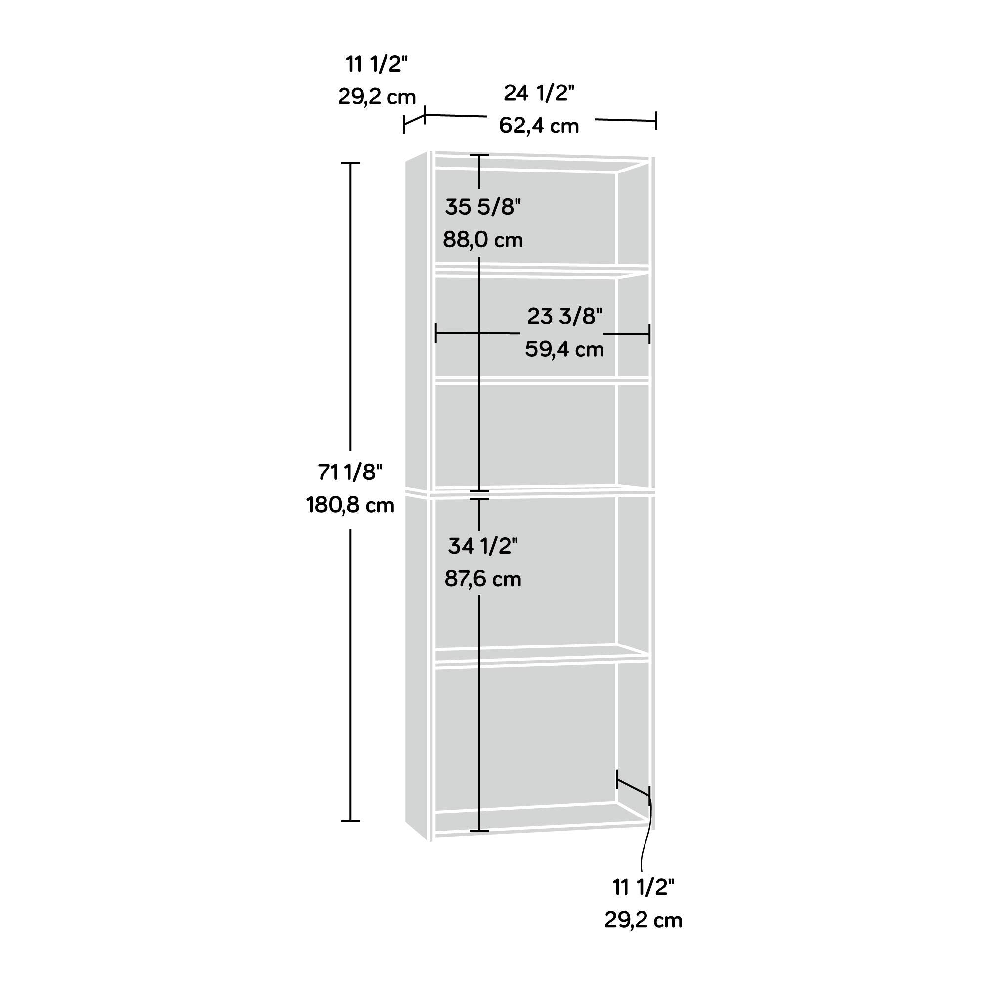Beginnings 5 Bookcase/Book Shelf, L: 24.57" x W: 11.50" x H: 71.18"