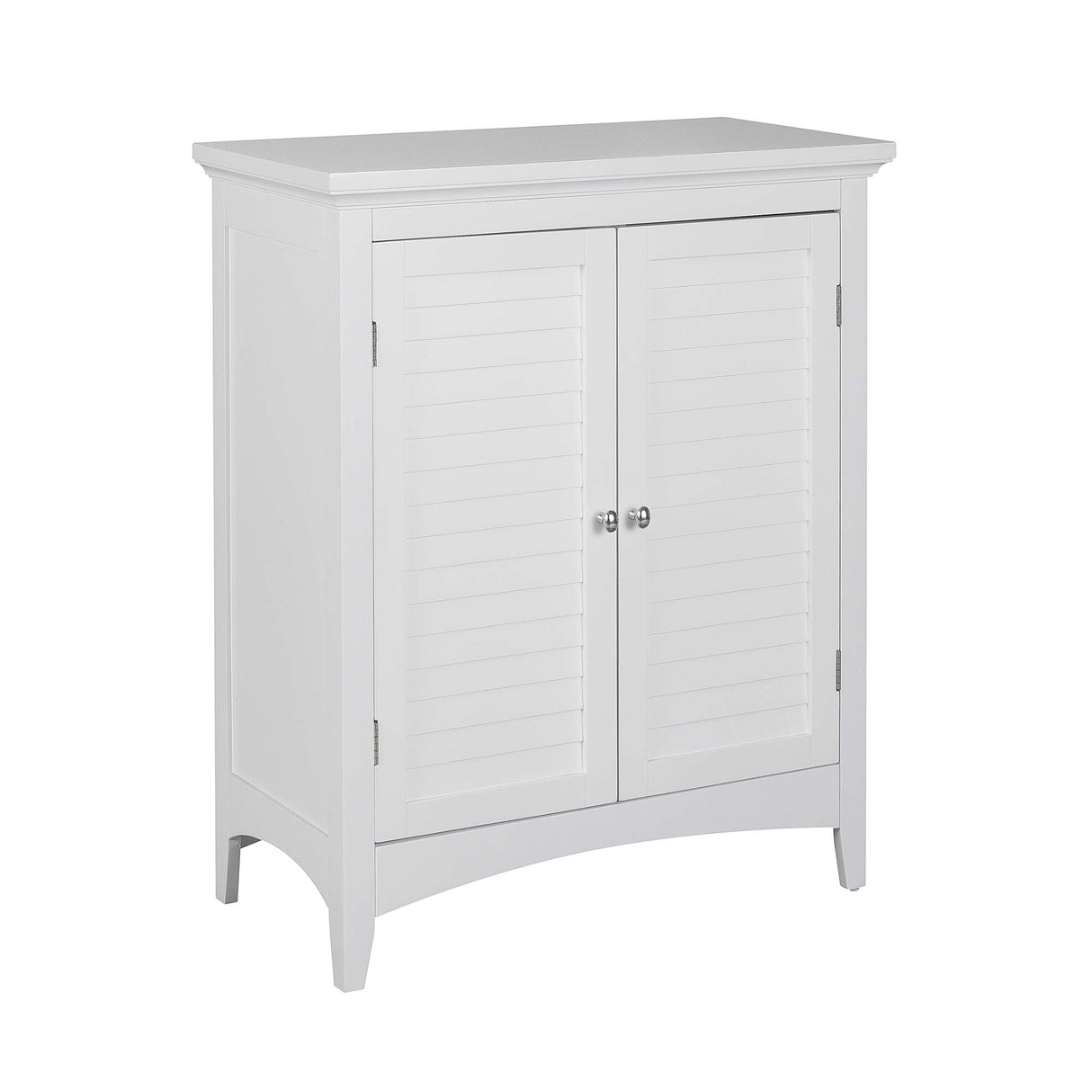 Fashions Glancy Two Shutter Doors Wooden Storage Stand Floor Cabinet White
