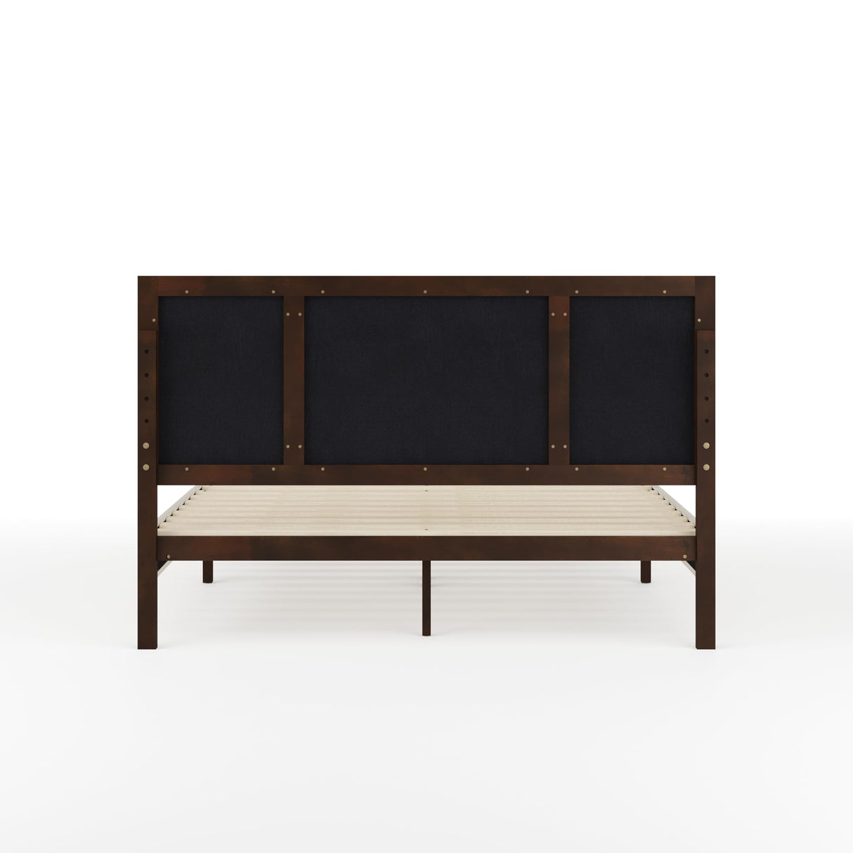 Jett Platform Bed with Headboard, Fabric Upholstered Inset Headboard