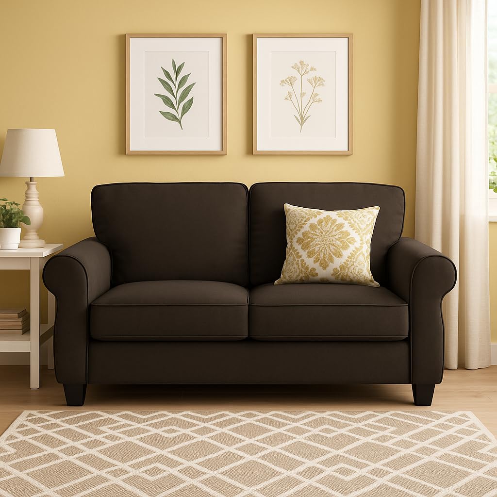 56" Mid Century Modern Loveseat Sofa with Thick Cushion