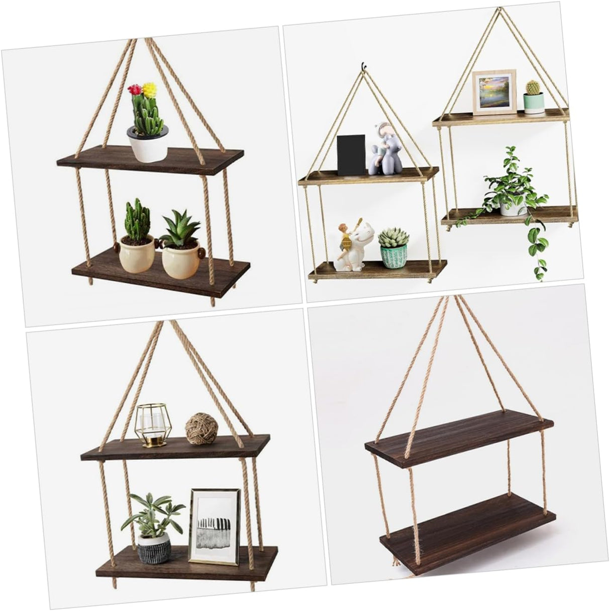 1 Set Rope Hanger Hanging Shelf for Plants Hanging Shelves for Wall Fower Floating Shelves