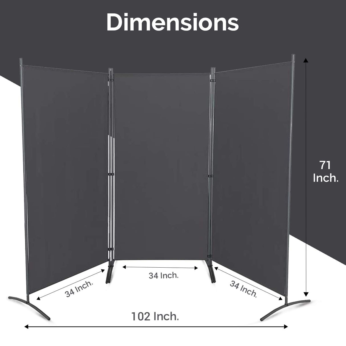 Room Divider – Folding Partition Privacy Screen for School, Church, Office