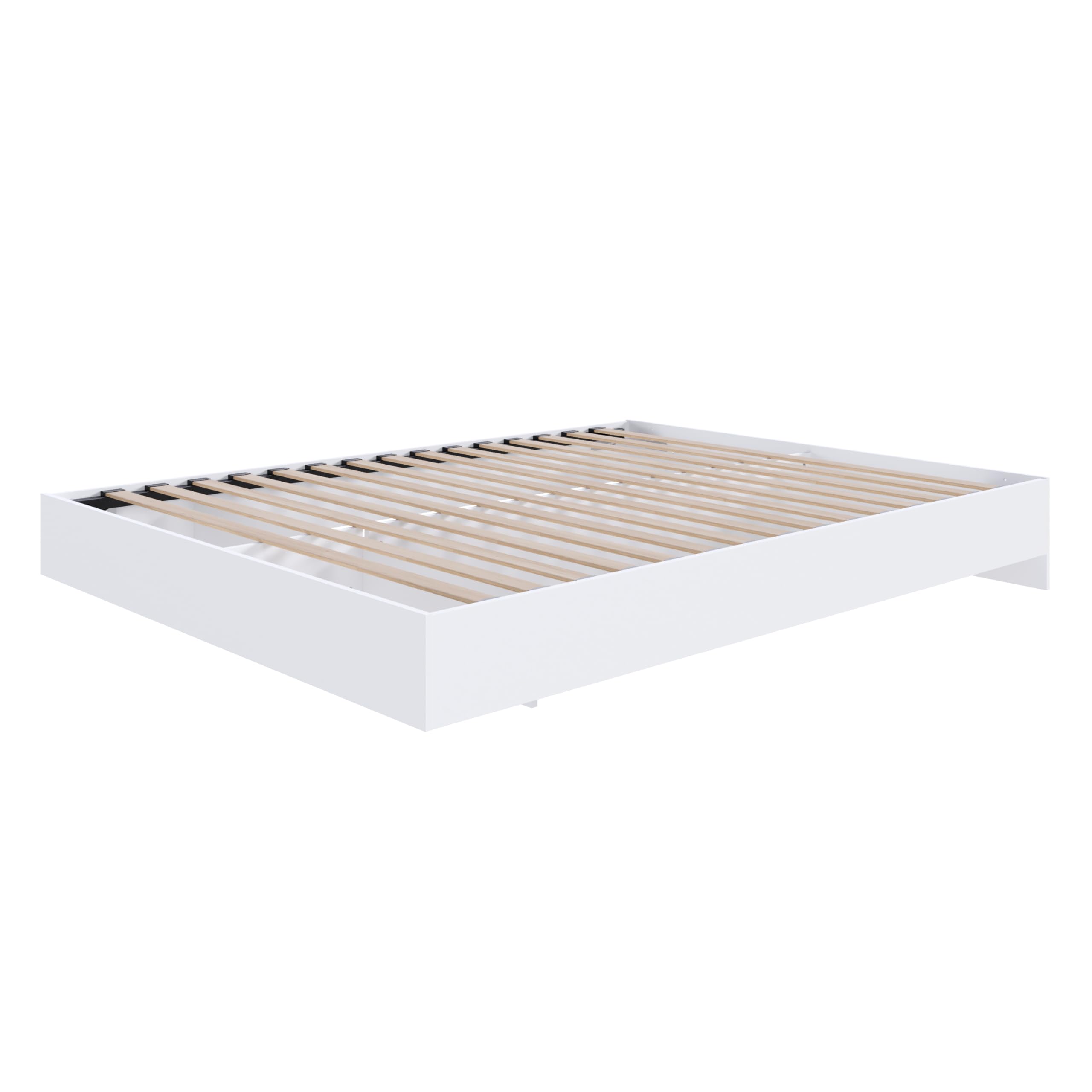 Queen Size Platform Bed, White