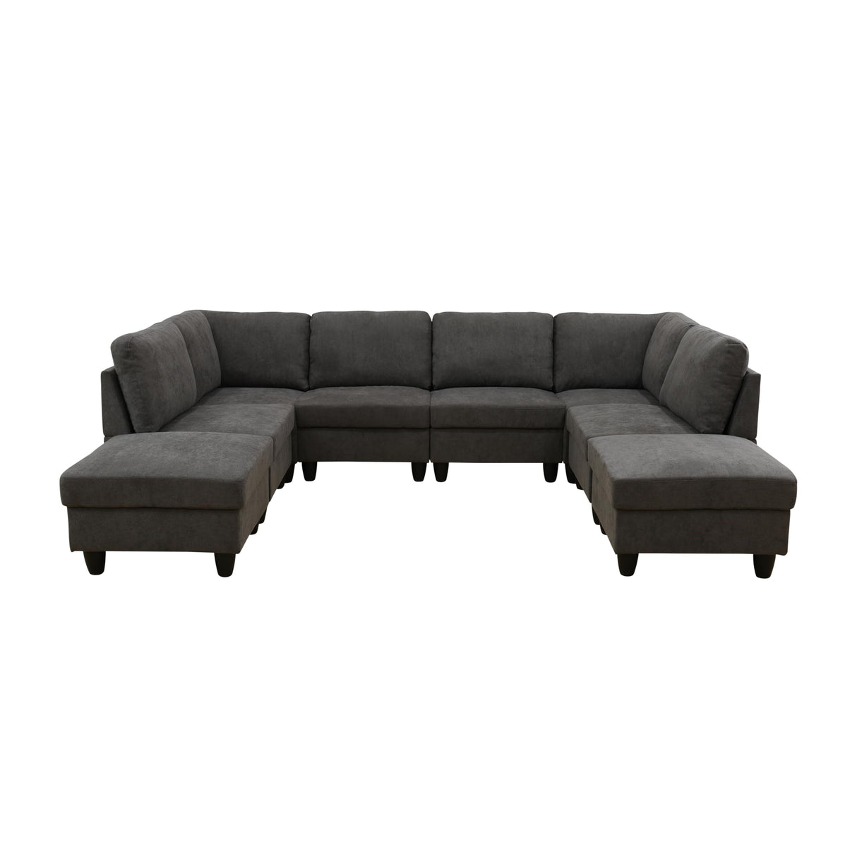 Versani Oversized U-Shaped Modular Sectional Couch – 8-Seater, Flannel Upholstery