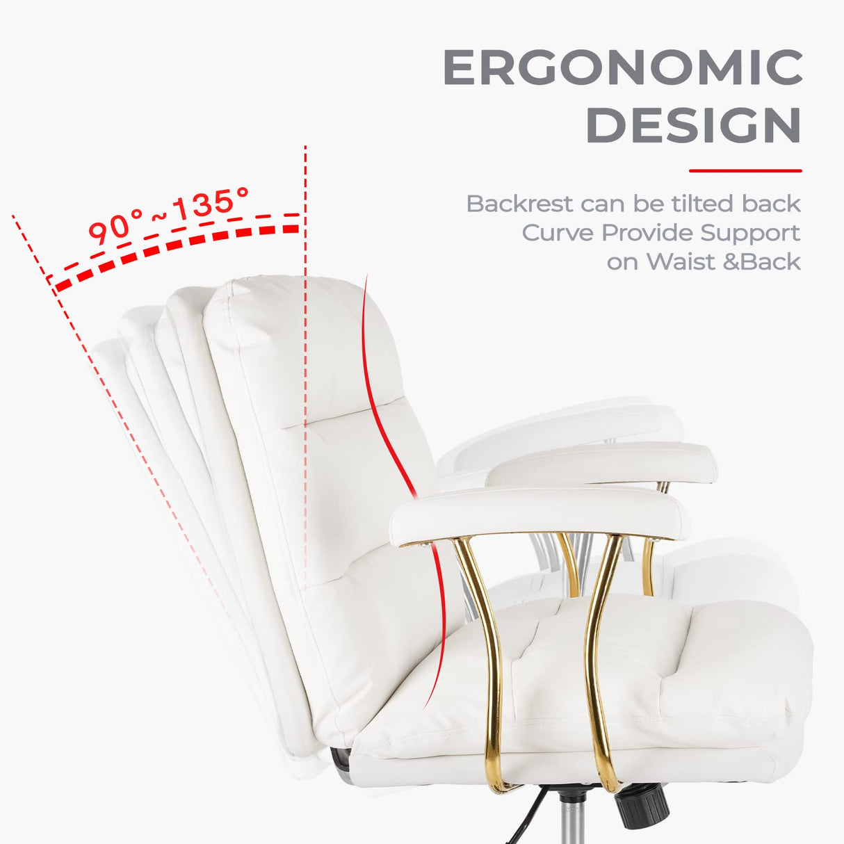 Ergonomic Office Chair for Heavy People with Wheels and Arms