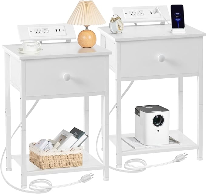 Night Stand, End Tables Living Room Set of 2