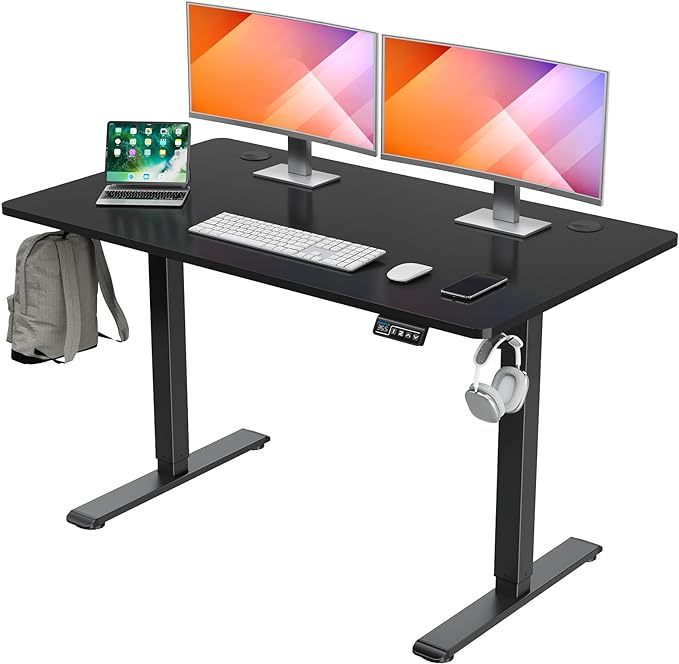 Height Adjustable Electric Standing Desk Whole-Piece, 48 x 24 Inches Quick Assembly Sit Stand Desk