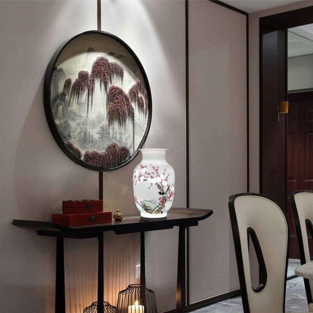 Home Decorative Flower Vase Chinese Ceramic Vase Home Art Vase Hand-Painted Red