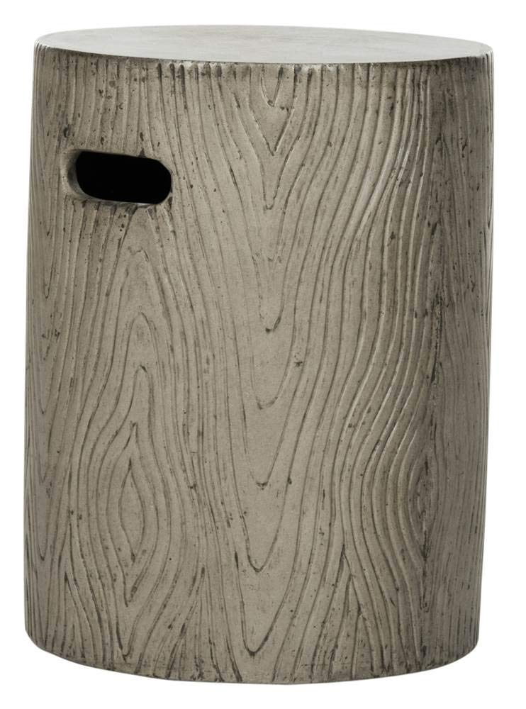 Outdoor Collection Trunk Modern Dark Grey Concrete Round Accent Table