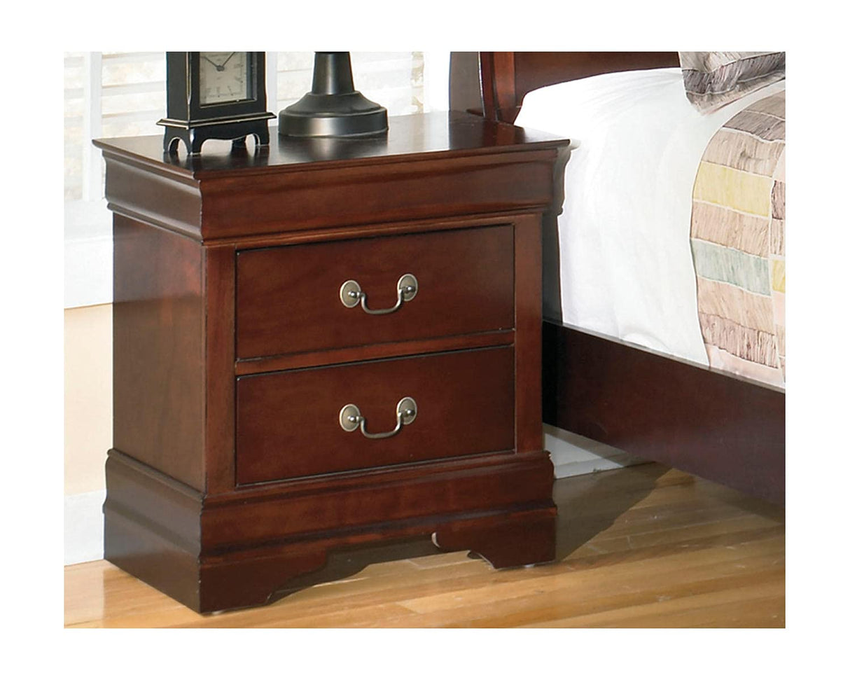 Alisdair Traditional 2 Drawer Nightstand, Dark Brown