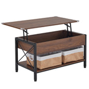 36" Lift Top Coffee Table with Storage, Rustic Espresso Coffee Table