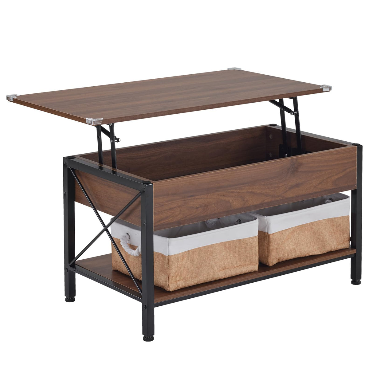 36" Lift Top Coffee Table with Storage, Rustic Espresso Coffee Table