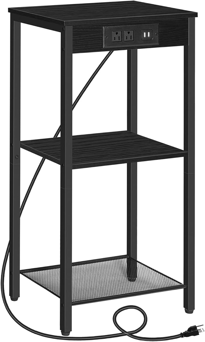 Tall End Table with Charging Station