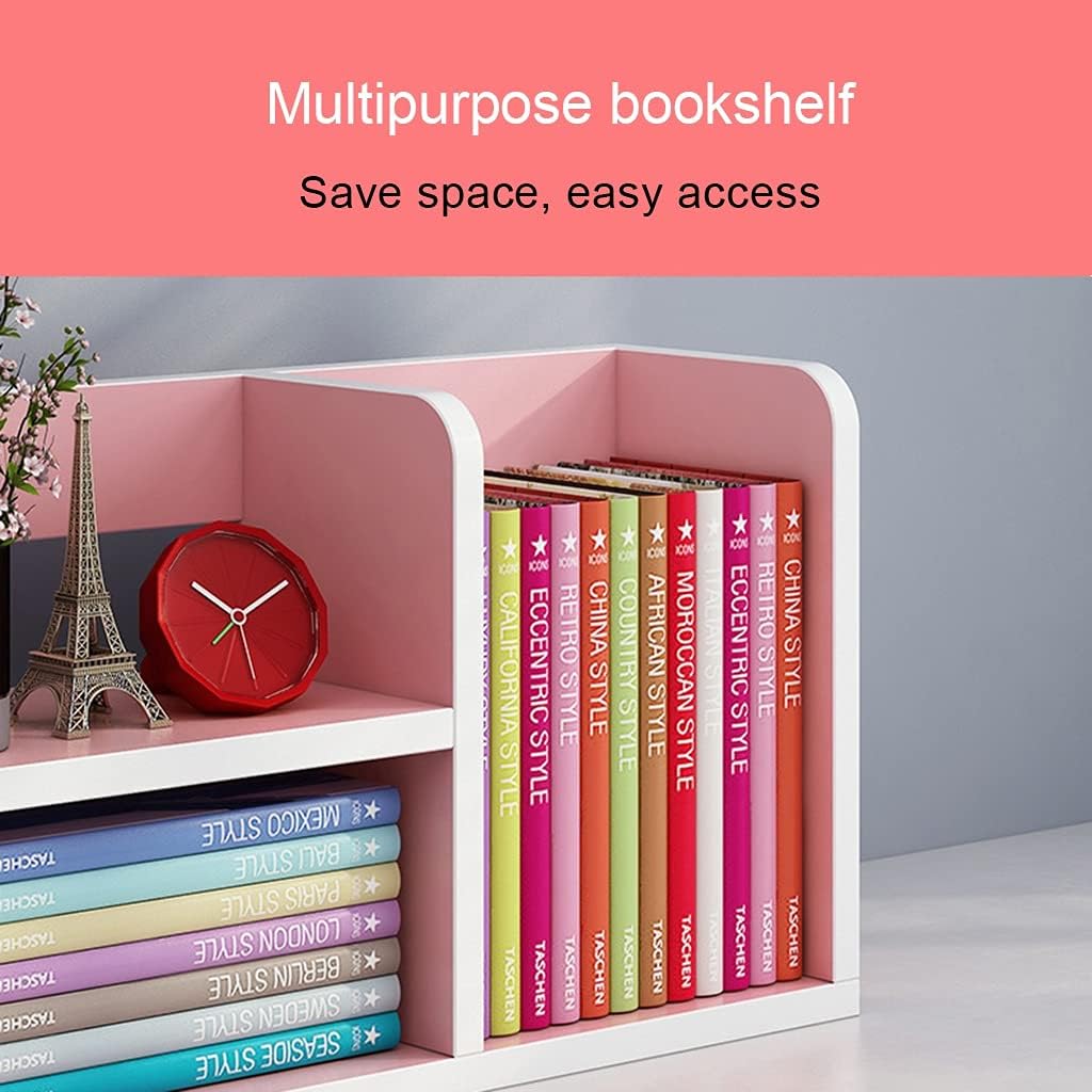 Bookshelf,Solid Wood Multi-Purpose Table Top, Large Space Independent Bookshelf, Small Rack for Student Storage