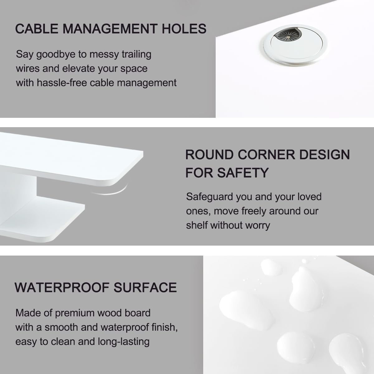 Floating TV Stand, Wall Mounted Entertainment Center and Cabinet Shelf