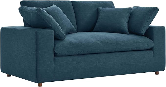 859-GRY Commix Down Filled Overstuffed Loveseat, Gray