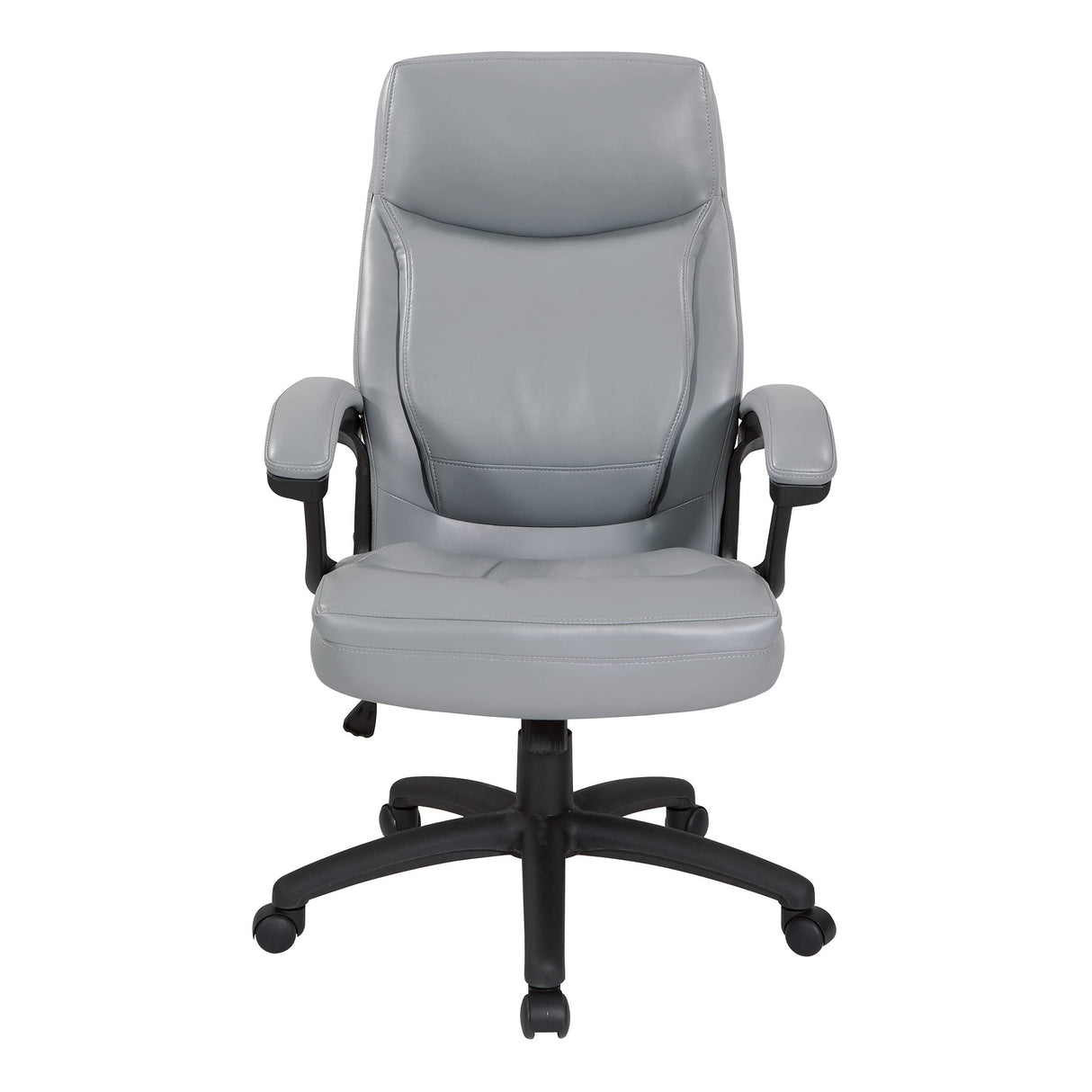 Executive High Back Bonded Leather Office Chair with Thick Padded Seat, Locking Tilt Control, and Nylon Loop Arms, Charcoal