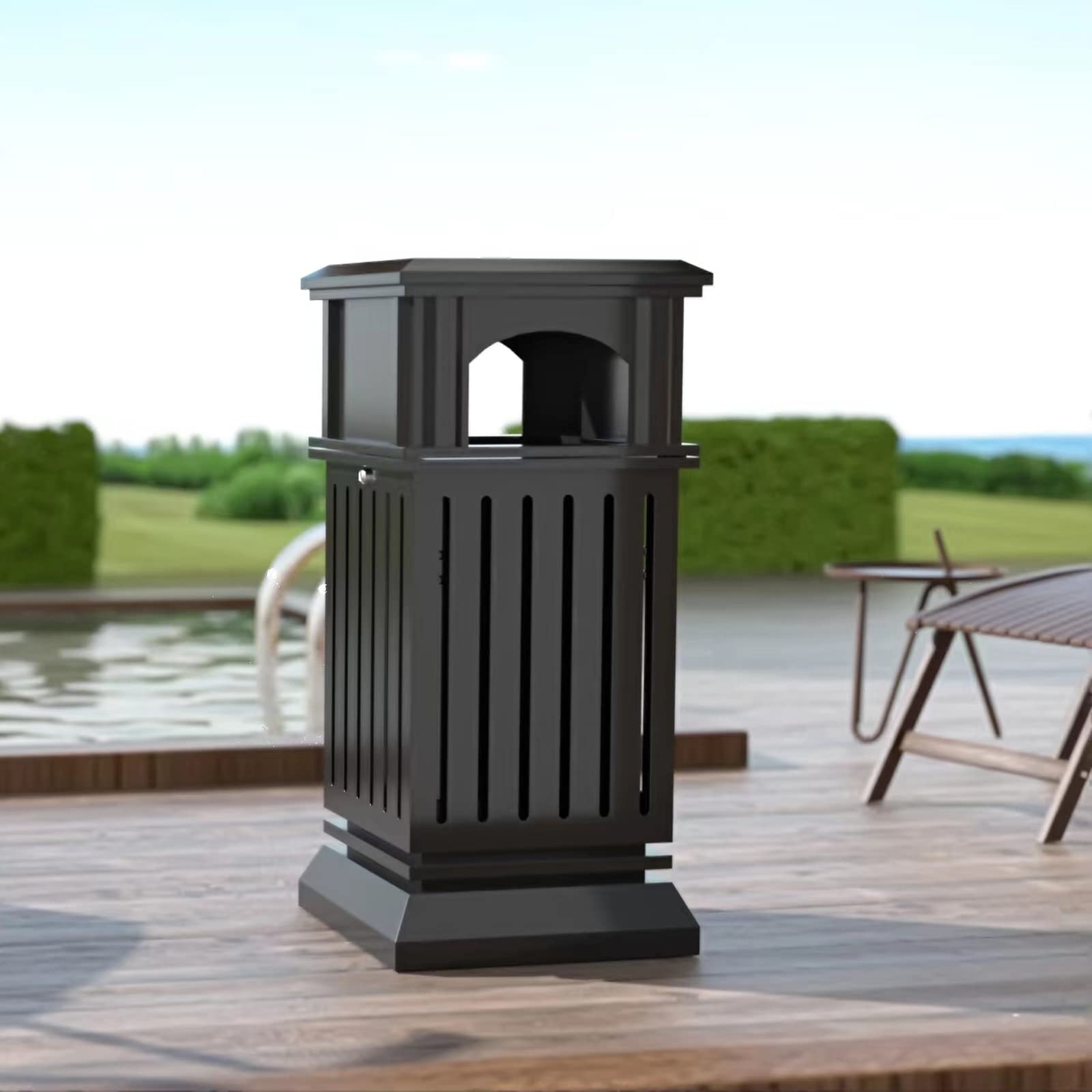 Outdoor/Indoor Trash Can Commercial Trash Can Waste Container with Perforated