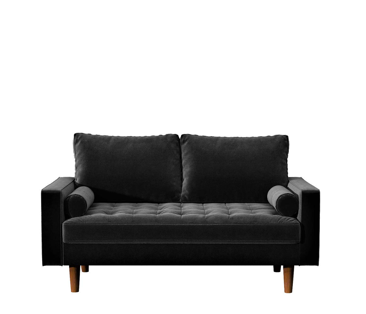 Womble 58 Inch Velvet Loveseat Sofa with Elegant Button Tufted Upholstery, Square Arms,