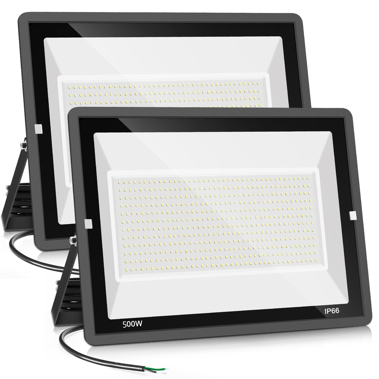 500W 2pack LED Flood Light Outdoor,(2750W Equivalent)Super Bright 58