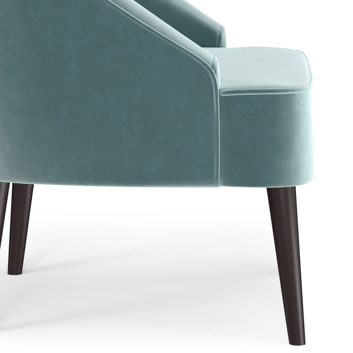 Harrah 33 Inch Wide Contemporary Accent Chair in Seafoam Blue Velvet fabric, For the Living and Family Room