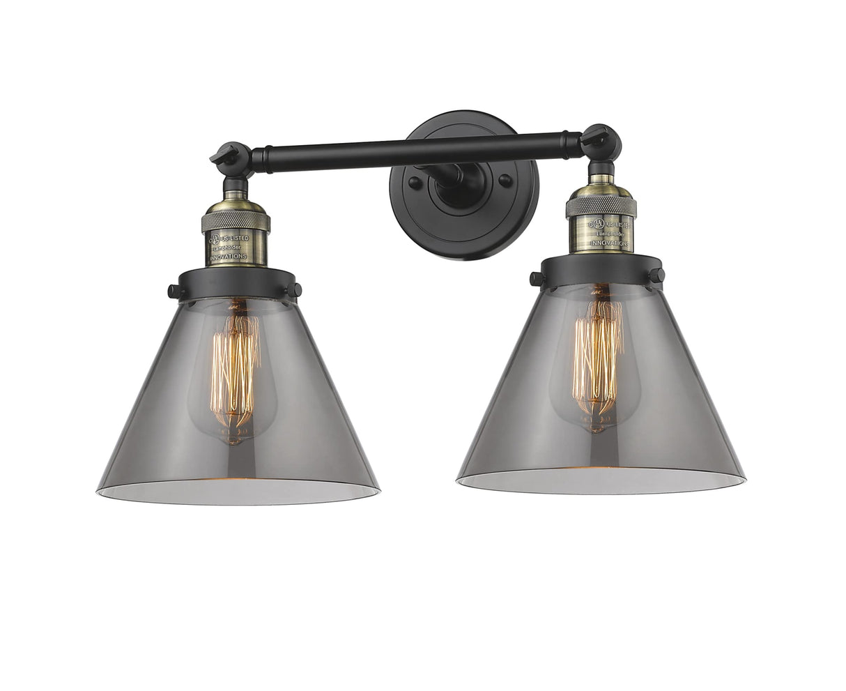 Innovations 208-BAB-G43 2 Light Bathroom Fixture, Black Antique Brass