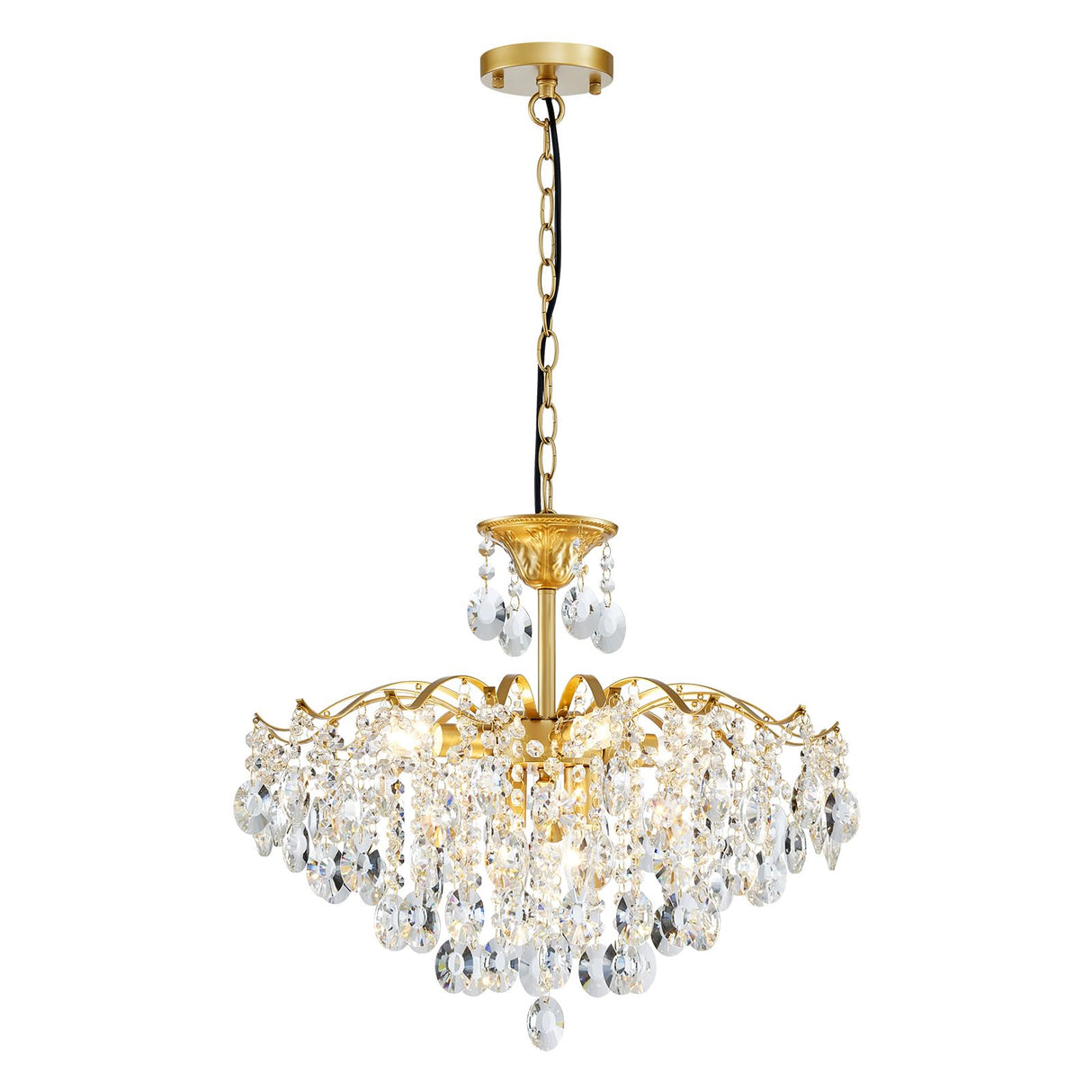 Crystal Chandelier, Modern Design for Dining Room, Gold Pendant Lighting Fixure