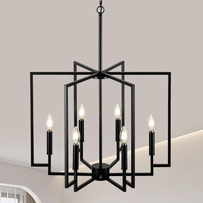 Modern Chandelier, 16.14'' Geometric Industrial Dining Room Chandelier