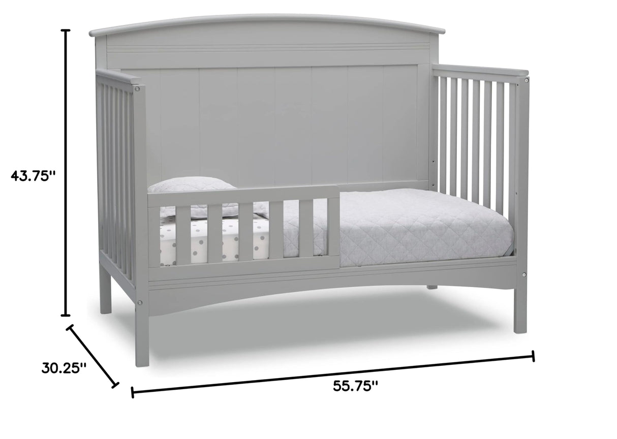 Archer Solid Panel 4-in-1 Convertible Baby Crib - Greenguard Gold Certified, Grey