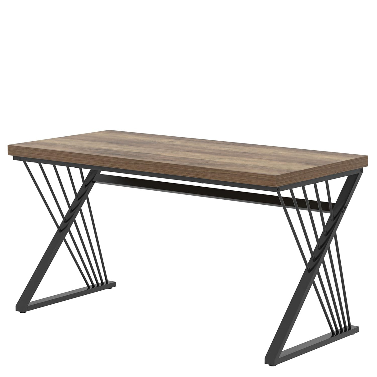 Computer Desk, Modern Home Office Desk, Wood and Metal Study Writing Gaming Table