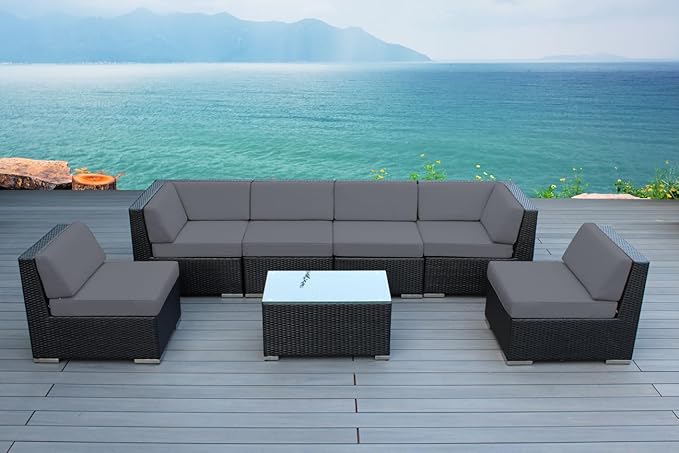 7-Piece Outdoor Patio Furniture Sectional Conversation Set