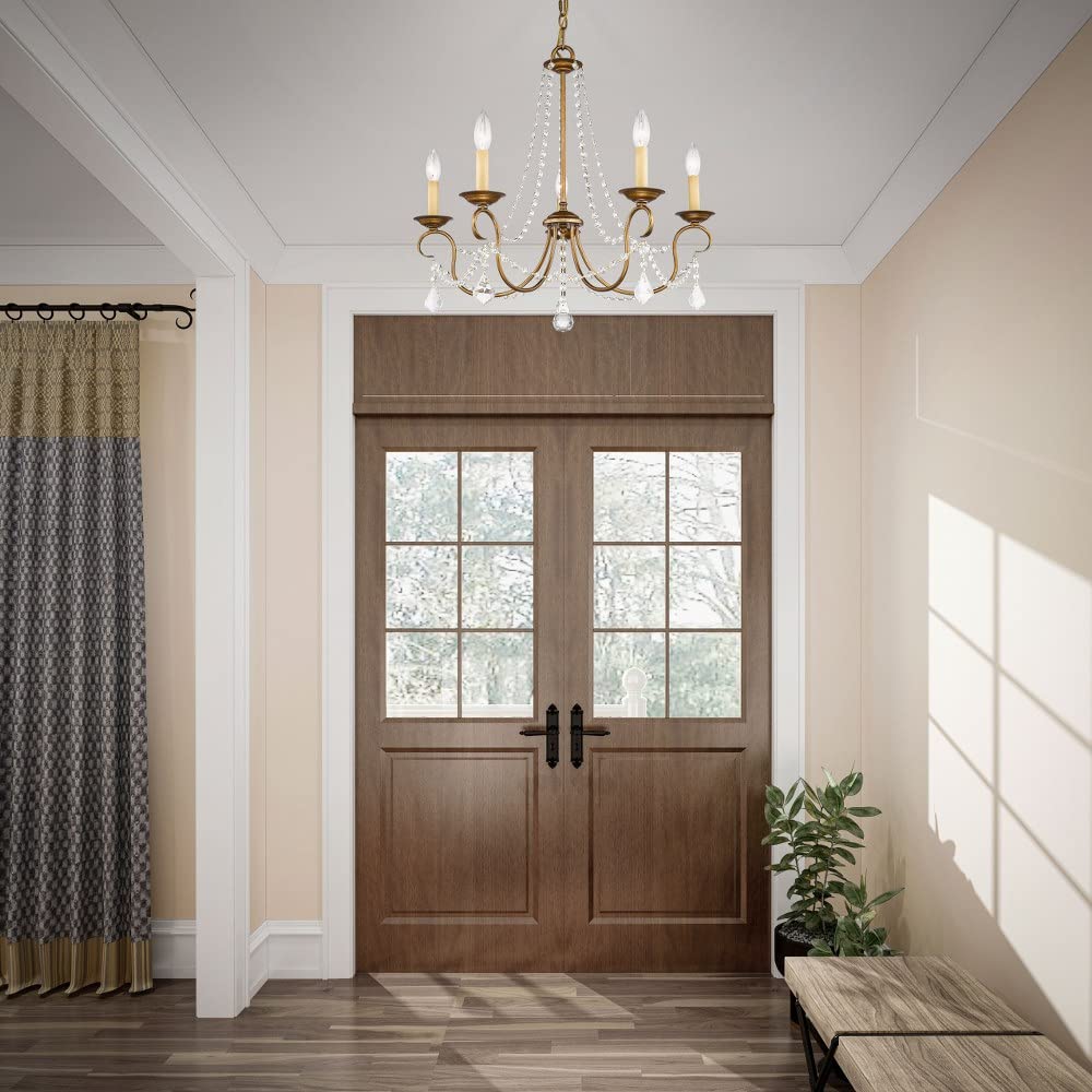 Lighting 6515-48 Pennington 5 Light Chandelier, Antique Gold Leaf