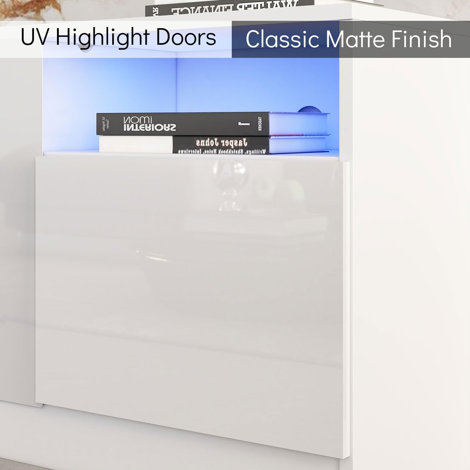 80" TV Stand with 40" Electric Fireplace Large Modern Matte Texture Media