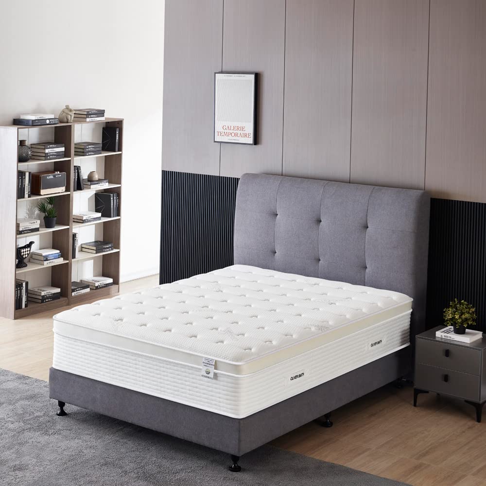 Queen Size Mattress - 14 Inch Cool Memory Foam & Spring Hybrid Mattress