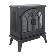 Fireplace 24 Inch Black Fireplace for Bedroom 24" 3D Flame Electric Infrared Quartz Fireplace Stove