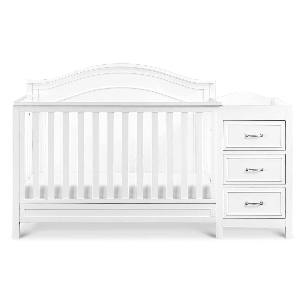 4-in-1 Convertible Crib and Changer Combo in White