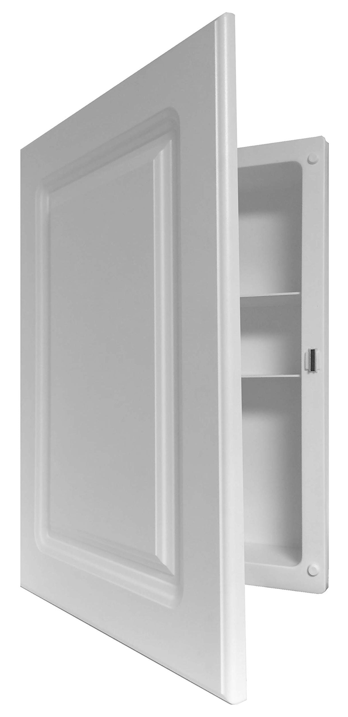 White Recessed Medicine Cabinet with White Wooden Door Panel (16" x 22")
