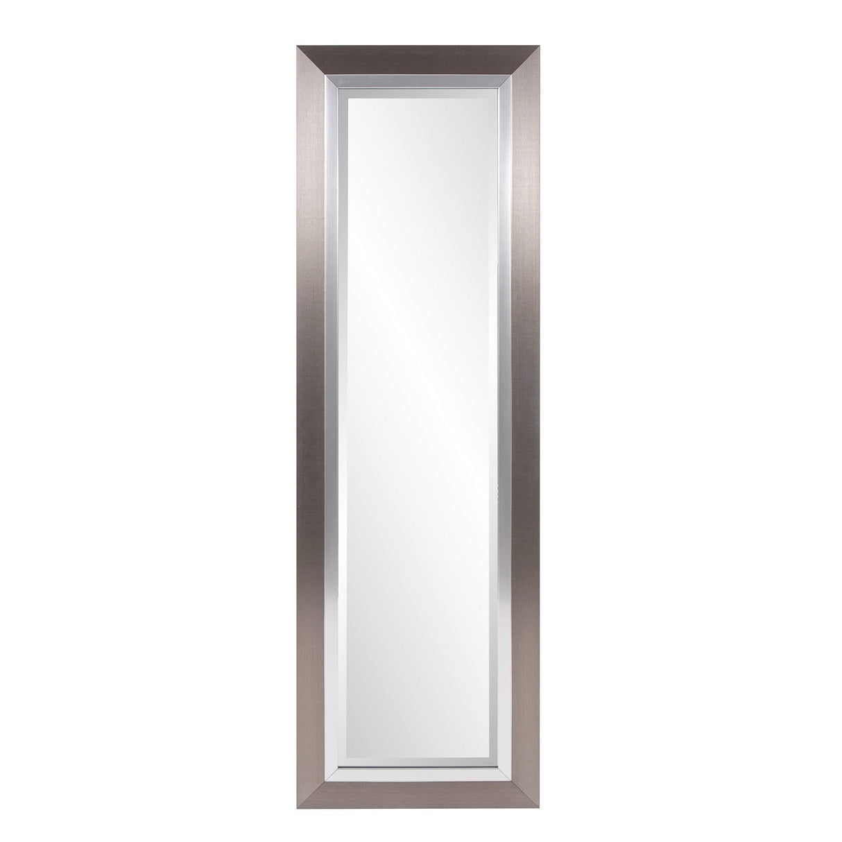 Chicago Tall Rectangular Mirror, Brushed Silver