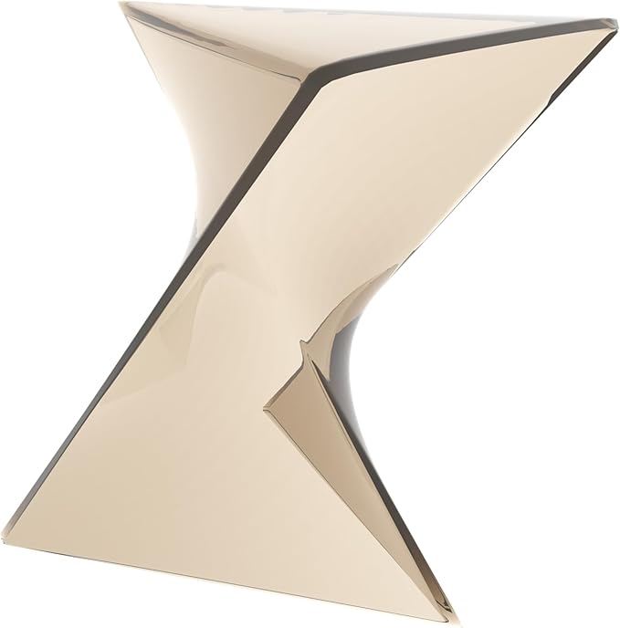 15.75" Red Stackable Side Table - Weather-Resistant Triangular Plastic Accent End Table