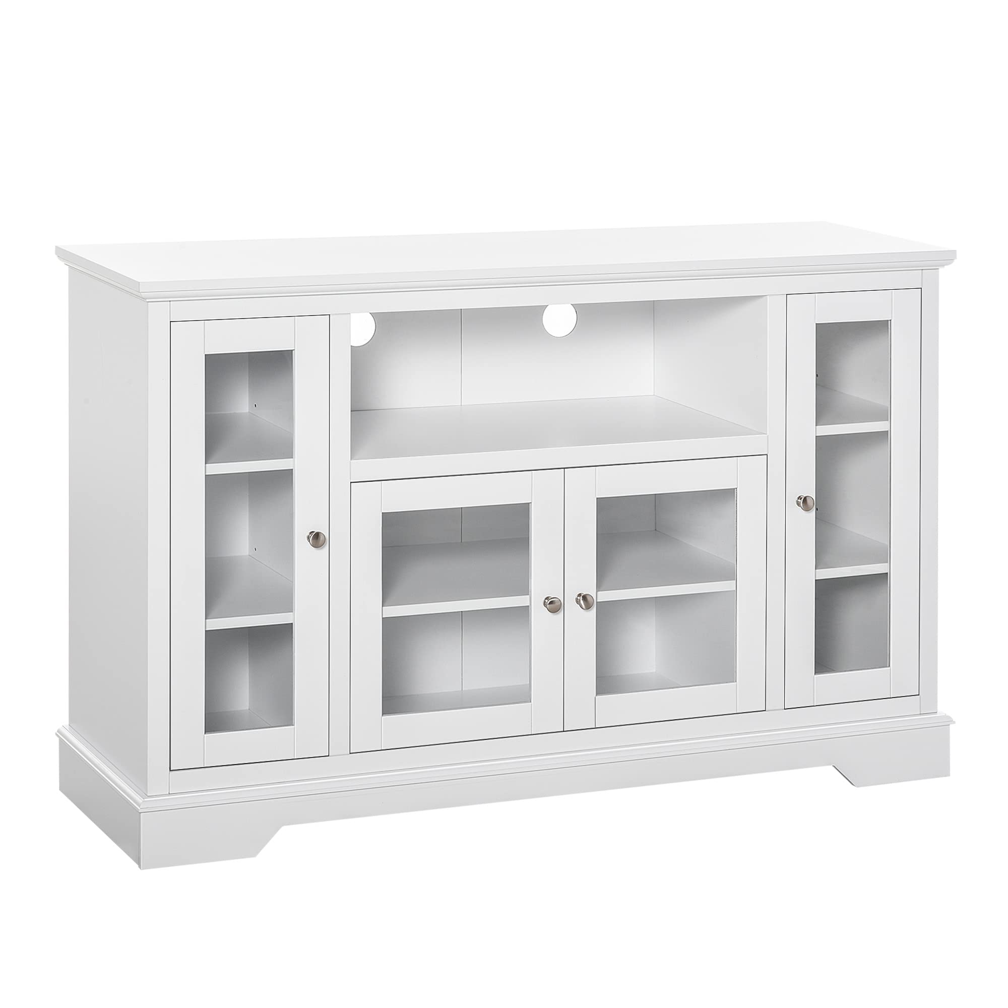 Sideboard Buffet Cabinet with Storage, Kitchen Cabinet Coffee Bar Cabinet with Glass Doors for Living Room, Kitchen, White