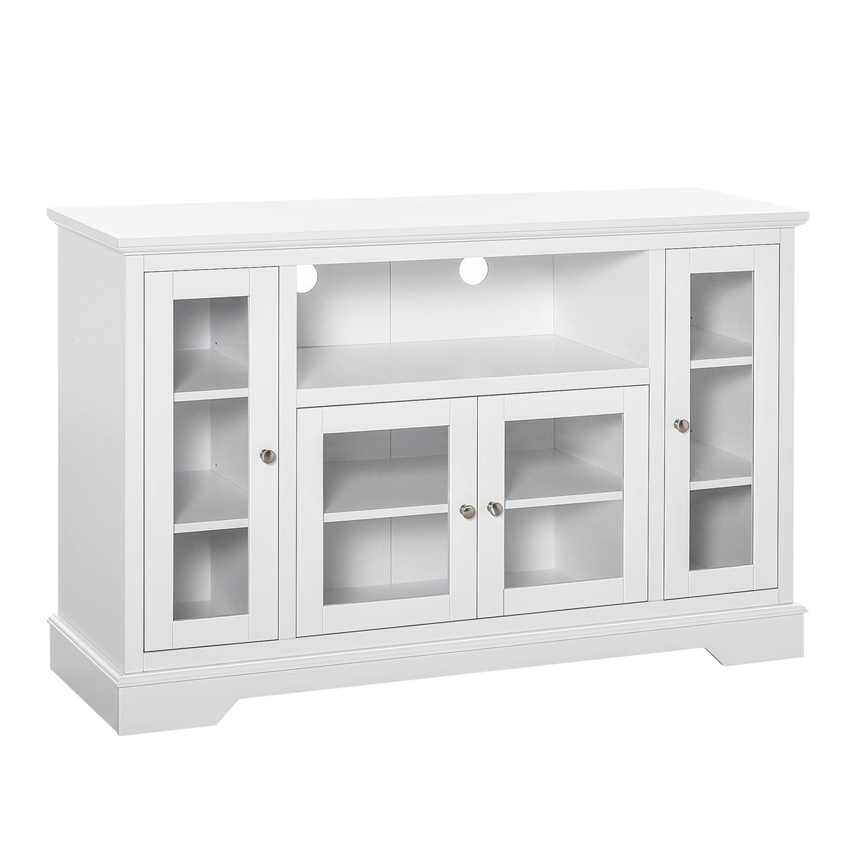 Sideboard Buffet Cabinet with Storage, Kitchen Cabinet Coffee Bar Cabinet with Glass Doors for Living Room, Kitchen, White