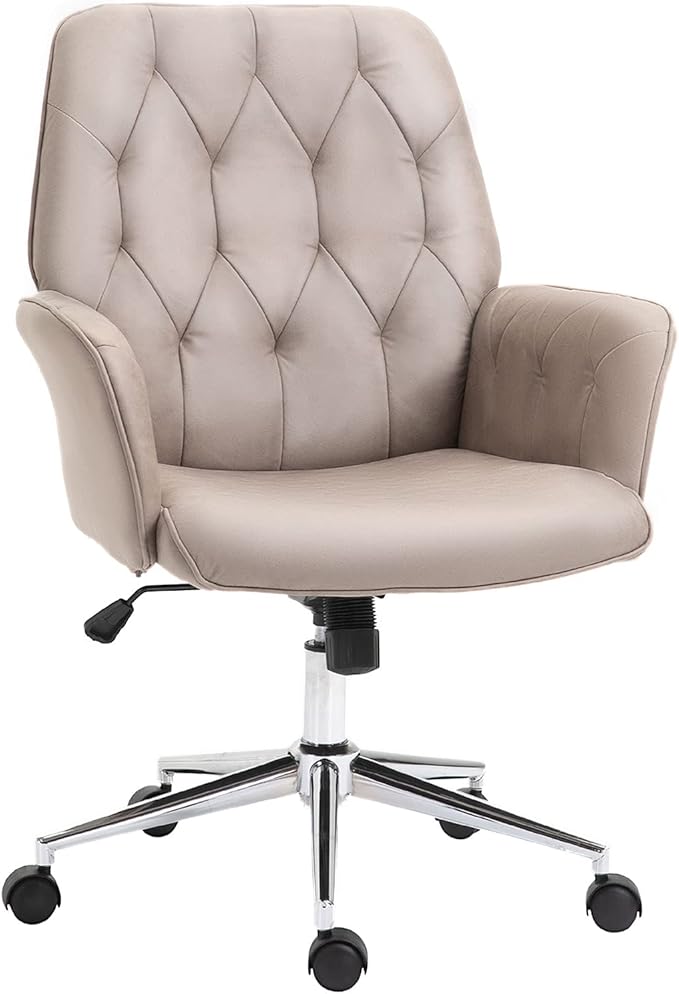 Microfiber Home Office Chair, Tufted Height Adjustable Computer Desk Chair