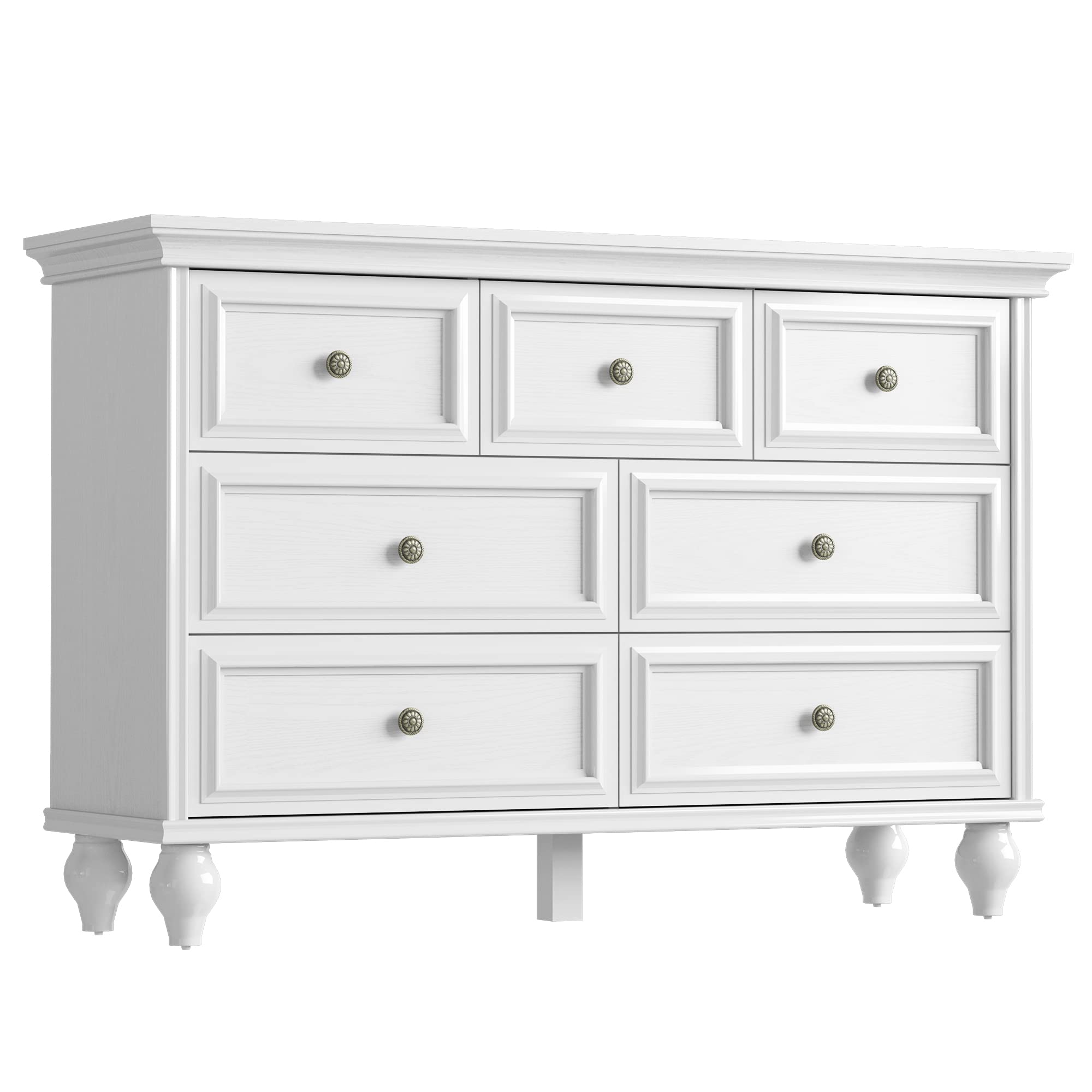 French Vintage Dresser for Bedroom with 7 Drawers, Vintage Design