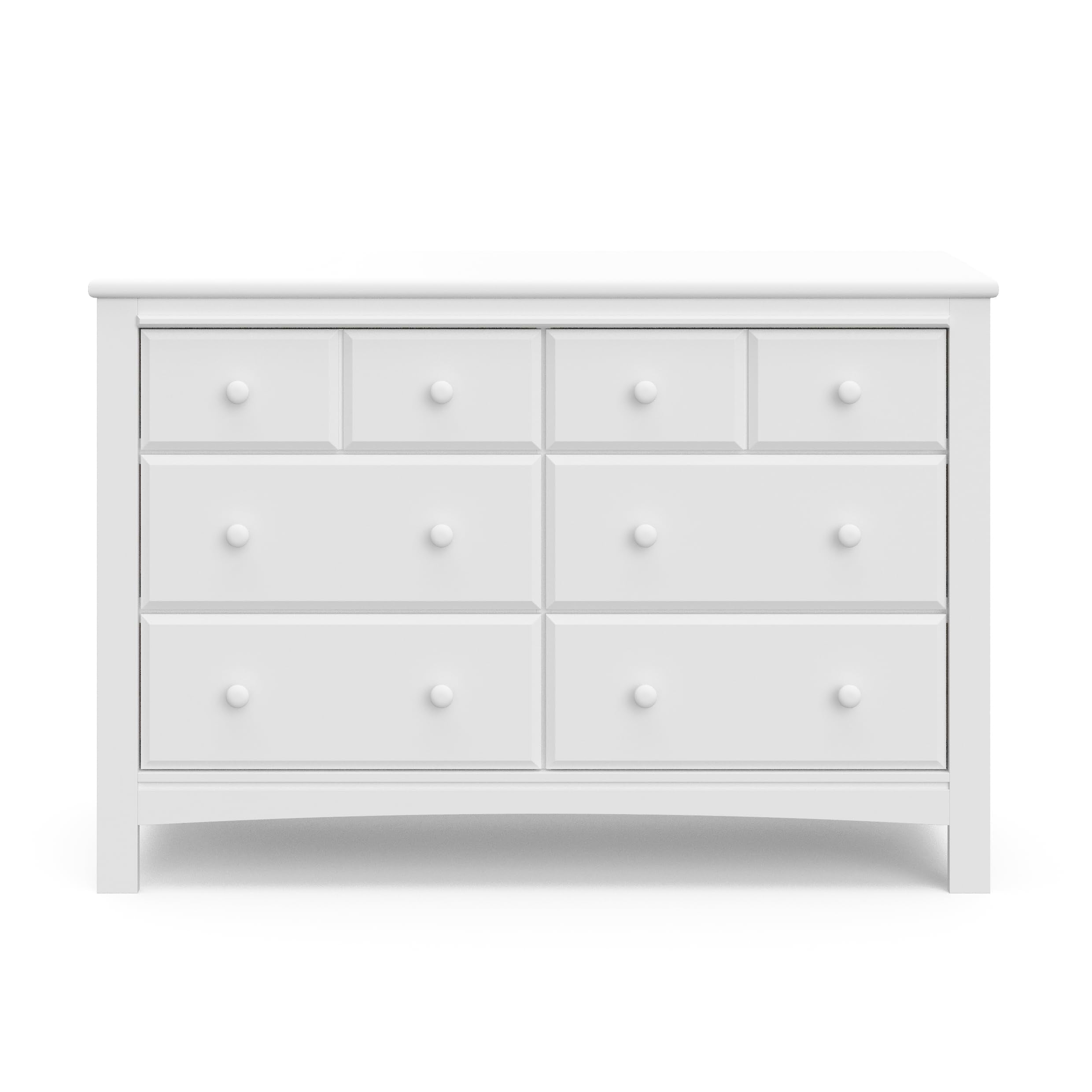 Benton 6 Drawer Double Dresser (White) – Easy New Assembly Process, Universal Design,