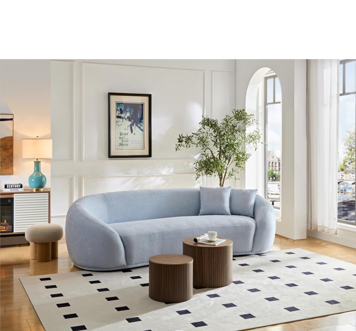 Nesting Coffee Table Set of 2,Modern Round Wooden Coffee Tables